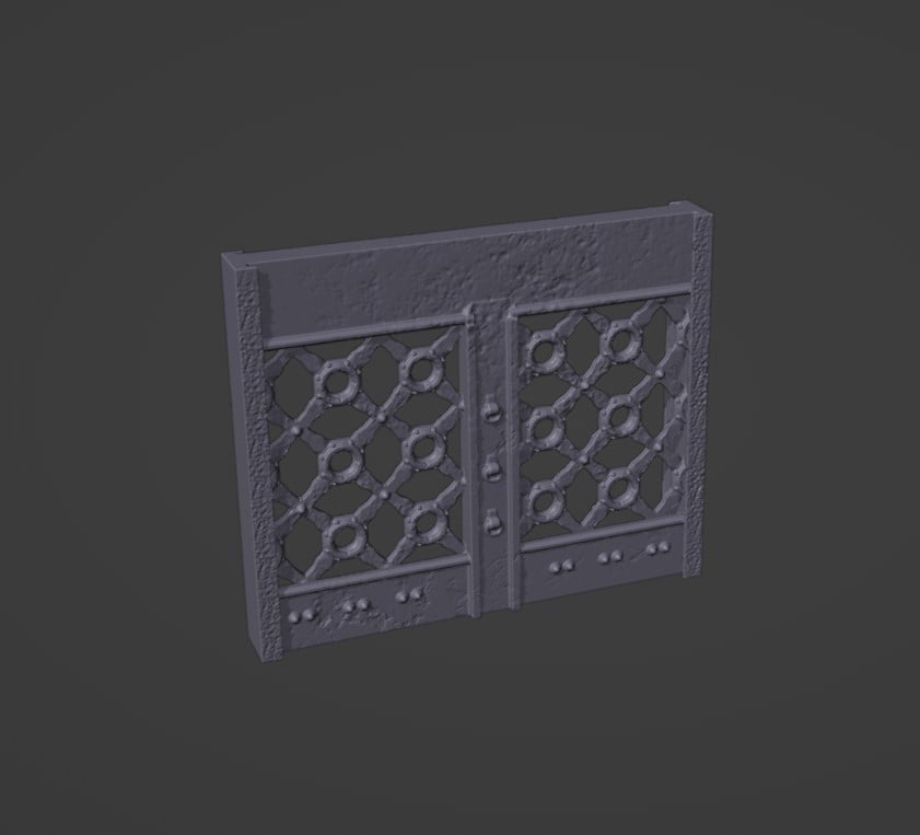 Dysprosium Precinct - Wall piece with x shaped grating